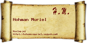 Hohman Muriel névjegykártya